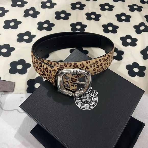 Chrome Hearts Accessories - Chrome Hearts Leopard Print Leather Belt with Silver Buckle